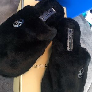 black mk slippers!